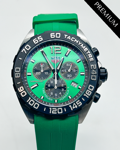 TAG Heuer Formula 1 43MM Quartz Green Dial Rubber Strap (CAZ101AP.FT8056)