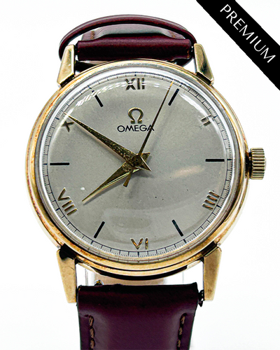 Omega Vintage 33MM Cream Dial Leather Strap (2902)