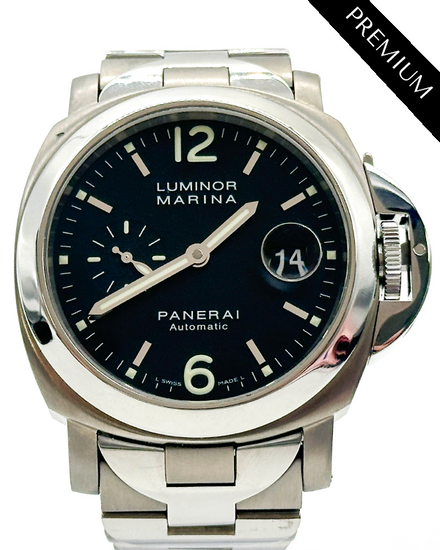 Panerai Luminor Marina 44MM Black Dial Steel Bracelet PAM00165