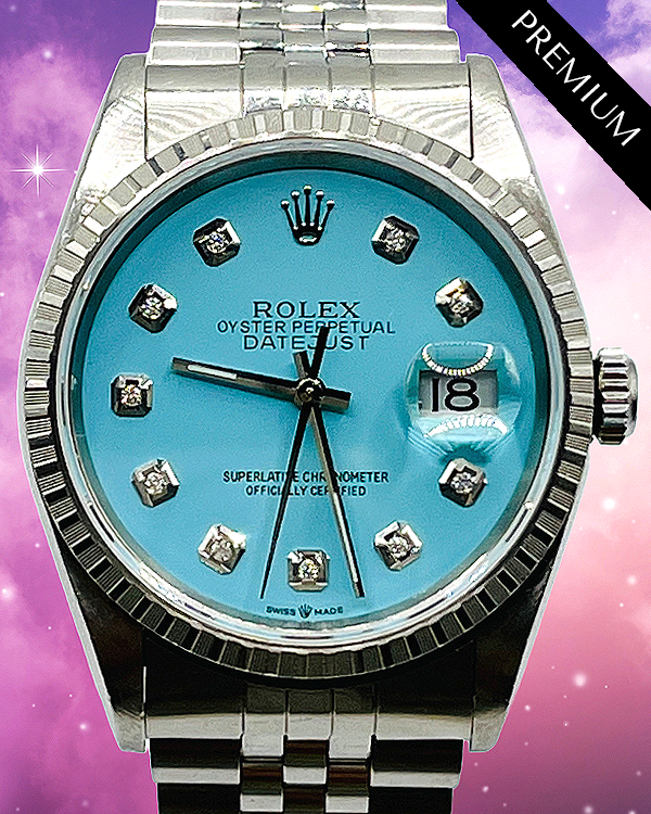 Rolex Datejust 36MM Aftermarket Tiffany Blue Dial Jubilee Bracelet (16220)