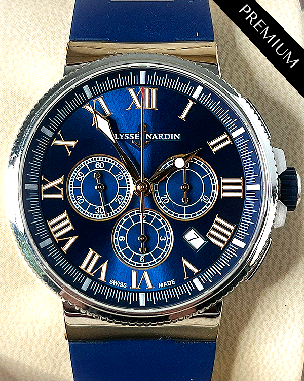 2019 Ulysse Nardin Marine Chronograph L.E. 43MM Blue Dial Rubber Strap (1503-150LE-3/43-BALT V2)