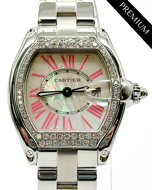 Cartier Roadster 37x33mm White Mother Of Pearl Dial Steel Bracelet (W6206006)