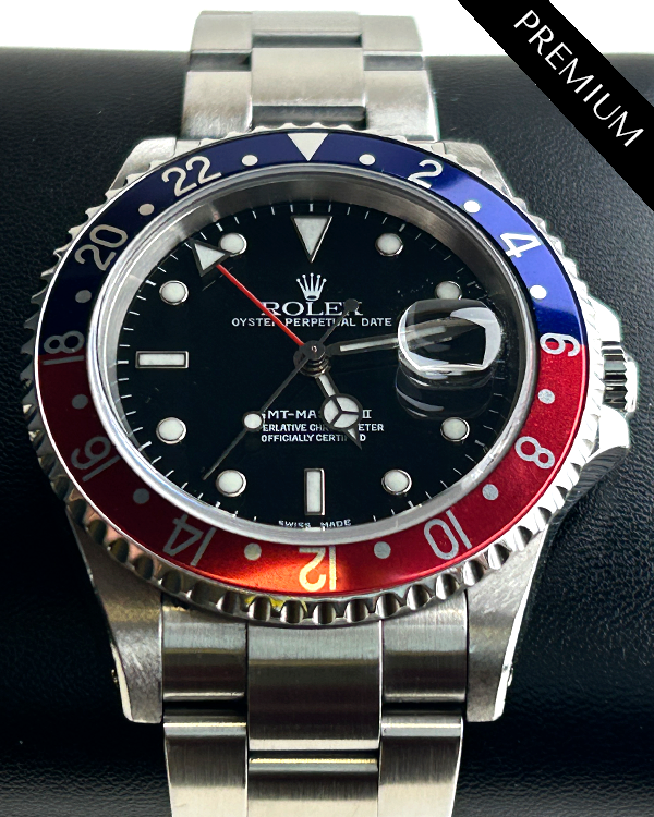 2001 Rolex GMT-Master II "Pepsi" 40MM Black Dial Oyster Bracelet (16710)