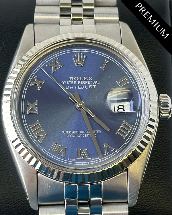 Rolex Datejust Vintage 36MM Aftermarket Blue Dial Jubilee Bracelet (16014)