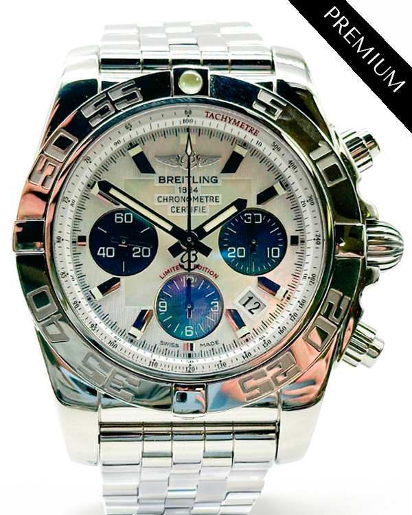 2011 Breitling Chronomat Limited Edition 43.5MM Mother of Pearl Dial Steel Bracelet (AB0110U5/A727)