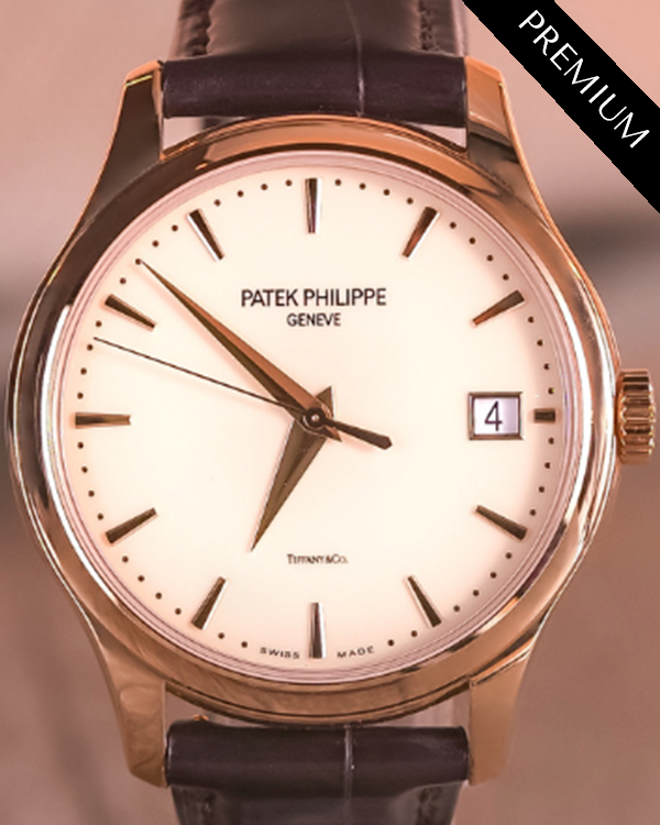 2021 Patek Philippe Calatrava Tiffany & Co. 39MM Champagne Dial Leather Strap (5227R-001)