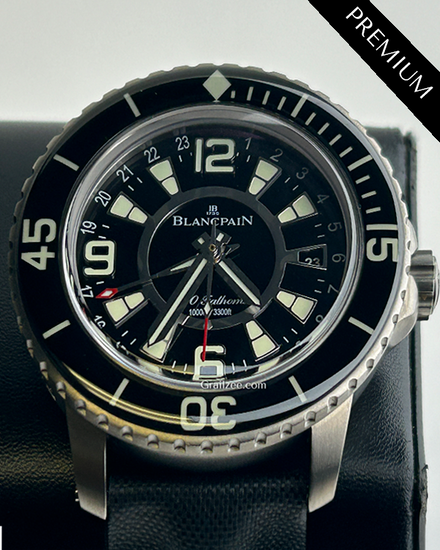 Blancpain Fifty Fathoms 48MM Black Dial Leather Strap (50021-12B30-52B)