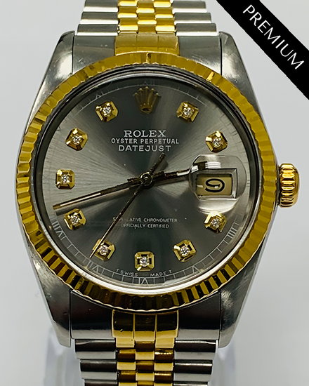 (R Serial) Rolex Datejust 36MM Aftermarket Slate Dial Two-Tone Jubilee Bracelet (16013)