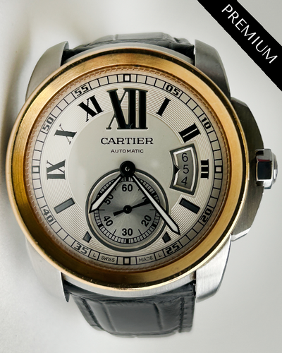 Cartier Calibre de Cartier 42MM Silver Dial Leather Strap (W7100039)