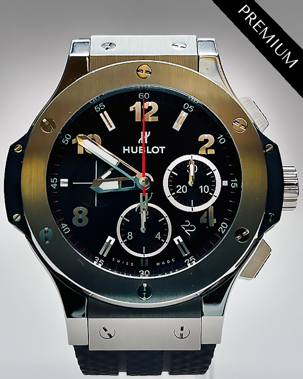 No reserve - 2023 Hublot Big Bang Chronograph 44MM Black Dial Rubber Strap (301.SX.130.RX)