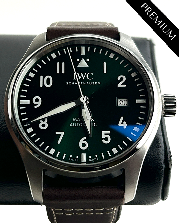 No Reserve - 2024 IWC Schaffhausen Pilot Mark XX 40MM Green Dial Leather Strap (IW328205)