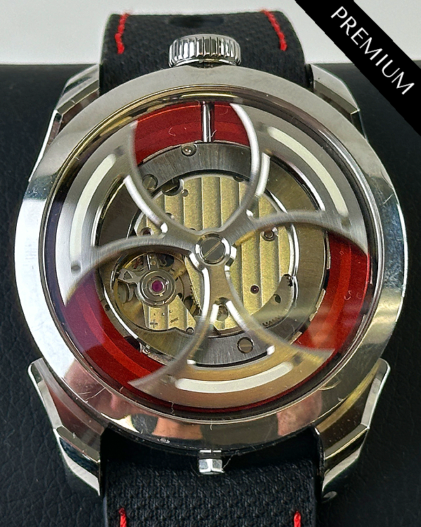 MB&F MAD 1 Edition Red 42MM Skeleton Dial Leather Strap (M.A.D.1)