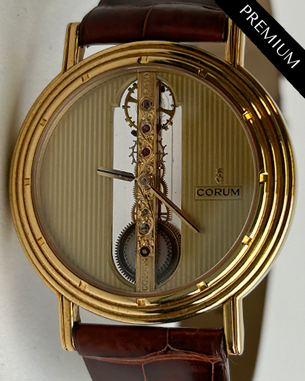 Corum Golden Bridge 35MM Skeleton/Gold Dial Aftermarket Leather Strap (13.247.56)