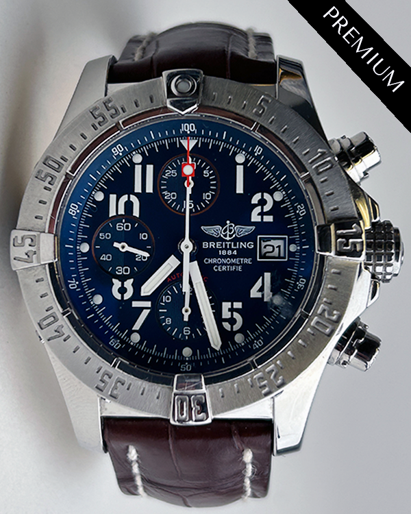 Breitling Avenger Skyland 45MM Blue Dial Leather Strap (A13380)