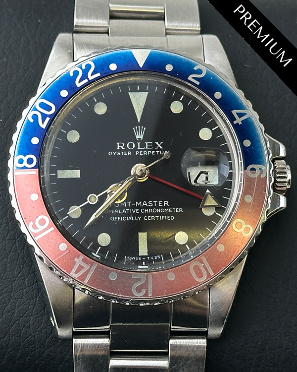 1982 (7.2 Mill Serial) Rolex GMT-Master "Faded Pepsi" 40MM Black Dial Oyster Bracelet (16750)