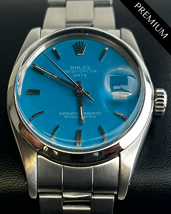 No Reserve - Rolex Oyster Perpetual Date 34MM Aftermarket Turquoise Dial Oyster Bracelet (1500)