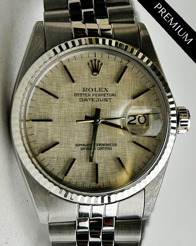 Rolex Datejust 36MM Silver Linen Dial Jubilee Bracelet (16014)