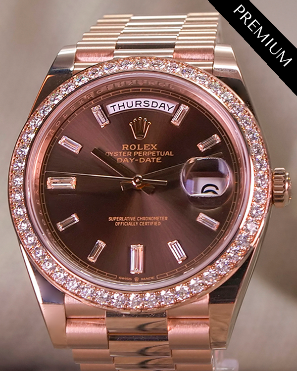 2023 Rolex Day-Date 40MM Chocolate Dial Everose President Bracelet (228345RBR)