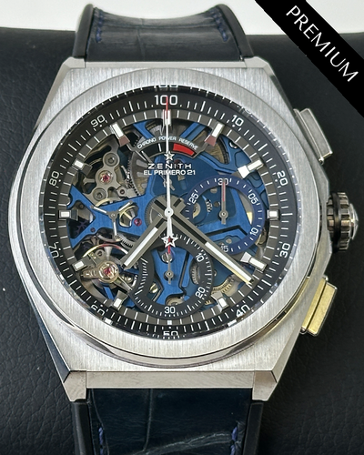 2020 Zenith Defy El Primero 21 Chronograph 44MM Skeleton Dial Rubber/Leather Strap (95.9002.9004/78.R584)