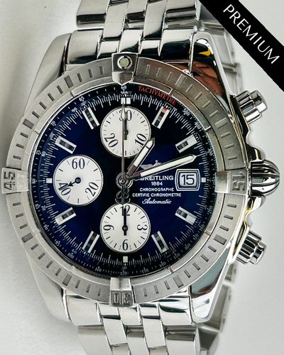 Breitling Chronomat Evolution 44MM Black Dial Steel Bracelet (A13356)