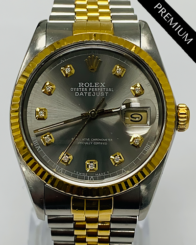 Rolex Datejust Vintage 36MM Aftermarket Slate Dial Two-Tone Jubilee Bracelet (16013)