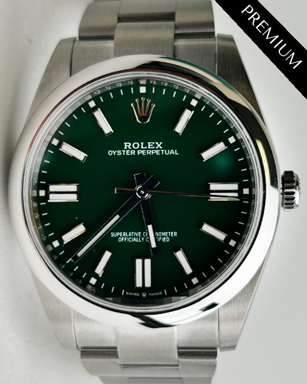 2022 Rolex Oyster Perpetual 41MM Green Dial Oyster Bracelet (124300)