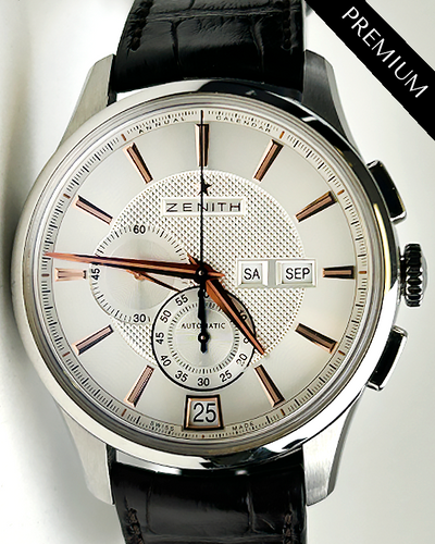 Zenith El Primero Winsor 42MM Silver Dial Leather Strap (03.2070.4054)