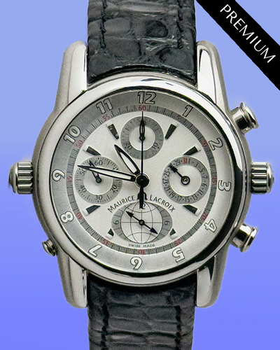 No Reserve - 2004 Maurice Lacroix Masterpiece 43MM Silver Dial Leather Strap (MP6398-SS001-830)