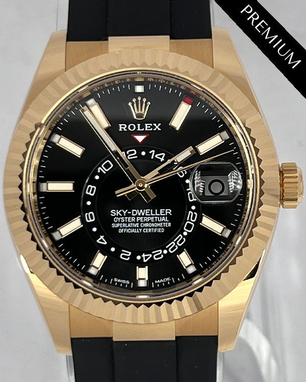 2022 Rolex Sky-Dweller 42MM Black Dial Oysterflex Strap (326238)