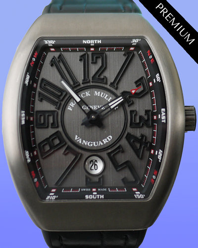 Franck Muller Vanguard 41MM Grey Dial Leather Strap (V41 SC DT TT BR NR)