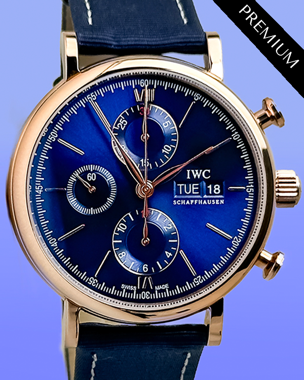 IWC Schaffhausen Portofino Chronograph 42MM Blue Dial Leather Strap (IW391035)