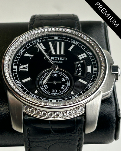 Cartier Calibre de Cartier 42MM Black Dial Leather Strap (W7100016)