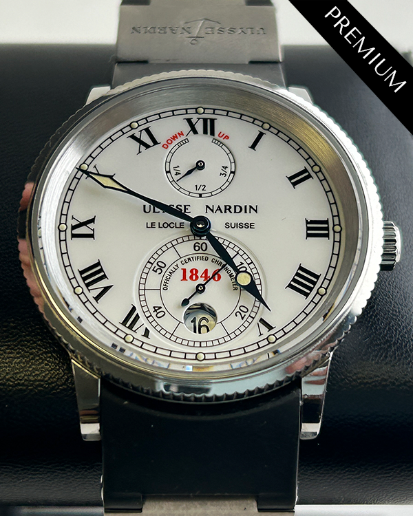 Ulysse Nardin Marine Chronometer 38MM Silver Dial Rubber Strap (263-22)