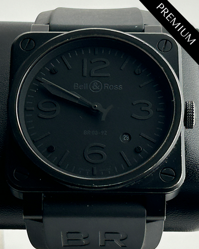 2010 Bell & Ross BR03-92 "Phantom" 42MM Black Dial Rubber Strap (BR03-92-S)