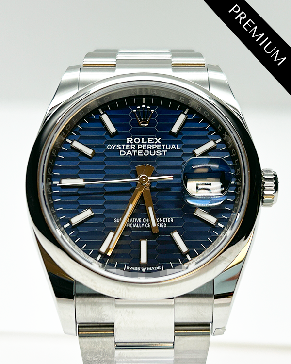 2024 Rolex Datejust 36MM Blue Motif Dial Oyster Bracelet (126200)