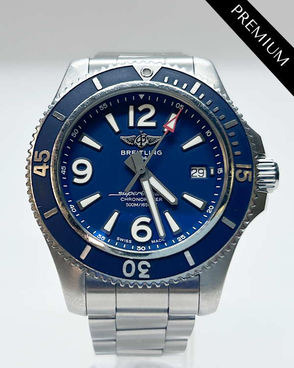 No Reserve - Breitling Superocean 42MM Blue Dial Steel Bracelet (A17366)