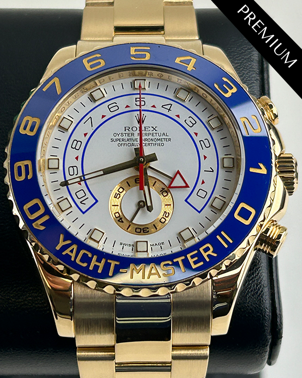 Rolex Yacht-Master II 44MM White Dial Yellow Gold Oyster Bracelet (116688)