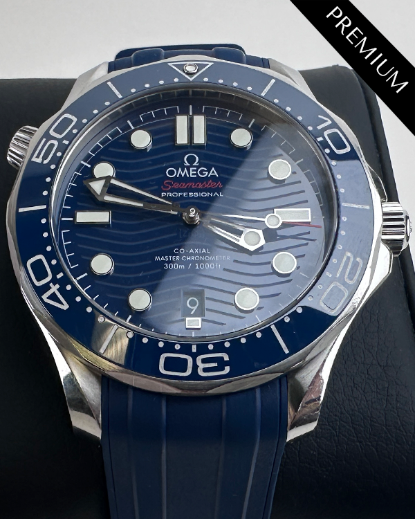 No Reserve - 2021 Omega Seamaster Diver 300M 42MM Blue Dial Rubber Strap (210.32.42.20.03.001)