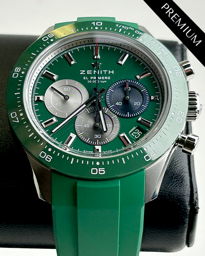 No reserve- 2024 Zenith Chronomaster Sport 41MM Green Dial Rubber Strap (03.3119.3600/56.R952)