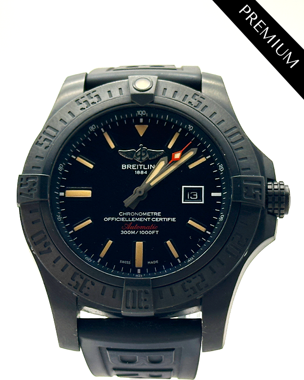 2015 Breitling Avenger Blackbird 48MM Volcano Black Dial Rubber Strap (V1731010/BD12)