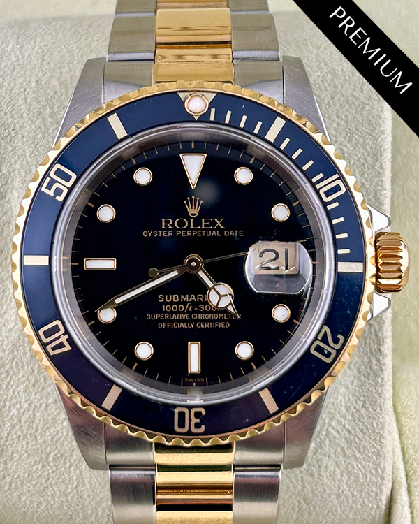 1999 Rolex Submariner Date 40MM Black Dial Two-Tone Oyster Bracelet (16613)