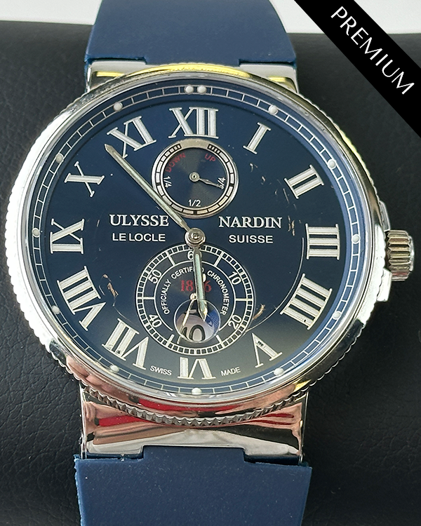 Ulysse Nardin Maxi Marine Chronometer 43MM Black Dial Aftermarket Rubber Strap (263-67-3/43)