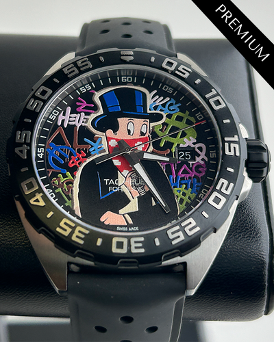 TAG Heuer Formula 1 Alec Monopoly S.E. 41MM Quartz Black Dial Rubber Strap (WAZ1117.FT8023)