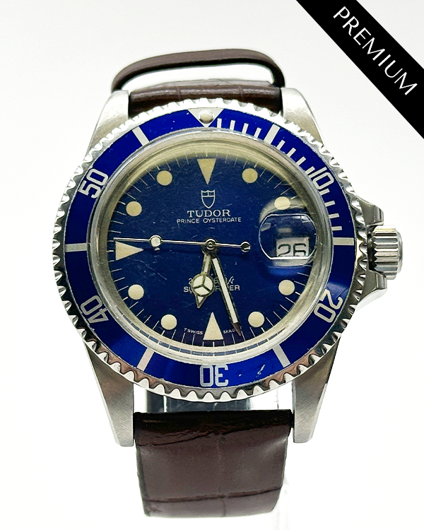 Tudor Submariner Vintage 40MM Blue Dial Leather Strap (79090)