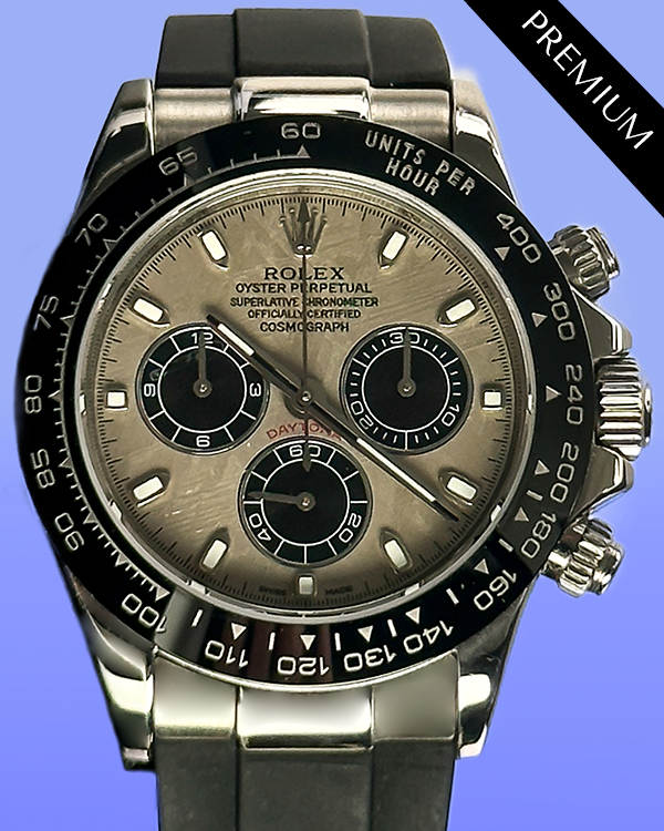 2012 Rolex Cosmograph Daytona 40MM Aftermarket Meteorite Dial Oysterflex Strap (116520)