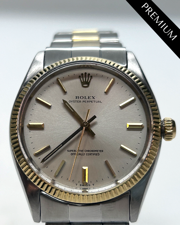 Rolex Oyster Perpetual Vintage 34MM Silver Dial Two-Tone Bracelet (6565)