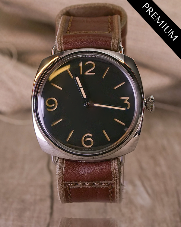 Panerai Radiomir 3 Days Acciaio 47MM Black Dial Leather Strap (PAM00721)