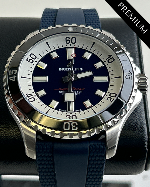 No Reserve - 2024 Breitling Superocean 44MM Blue Dial Rubber Strap (A17376211C1S1)