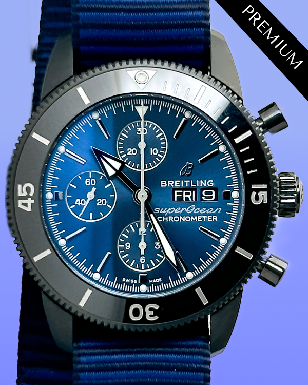 No Reserve - Breitling SuperOcean Heritage Chronograph "Outerknown" 44MM Blue dial Textile Strap (M133132A1C1W1)