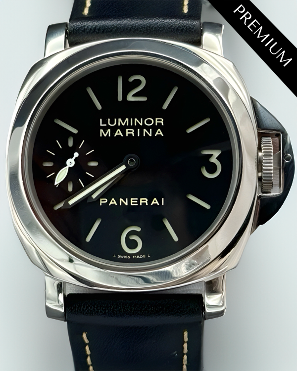 Panerai Luminor Marina 44MM Black Dial Leather Strap (PAM00111)